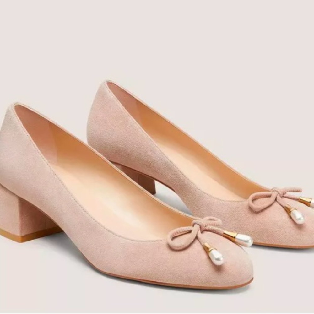 NWT Stuart Weitzman Gabby Pearl 45 Block Pump